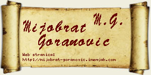 Mijobrat Goranović vizit kartica
